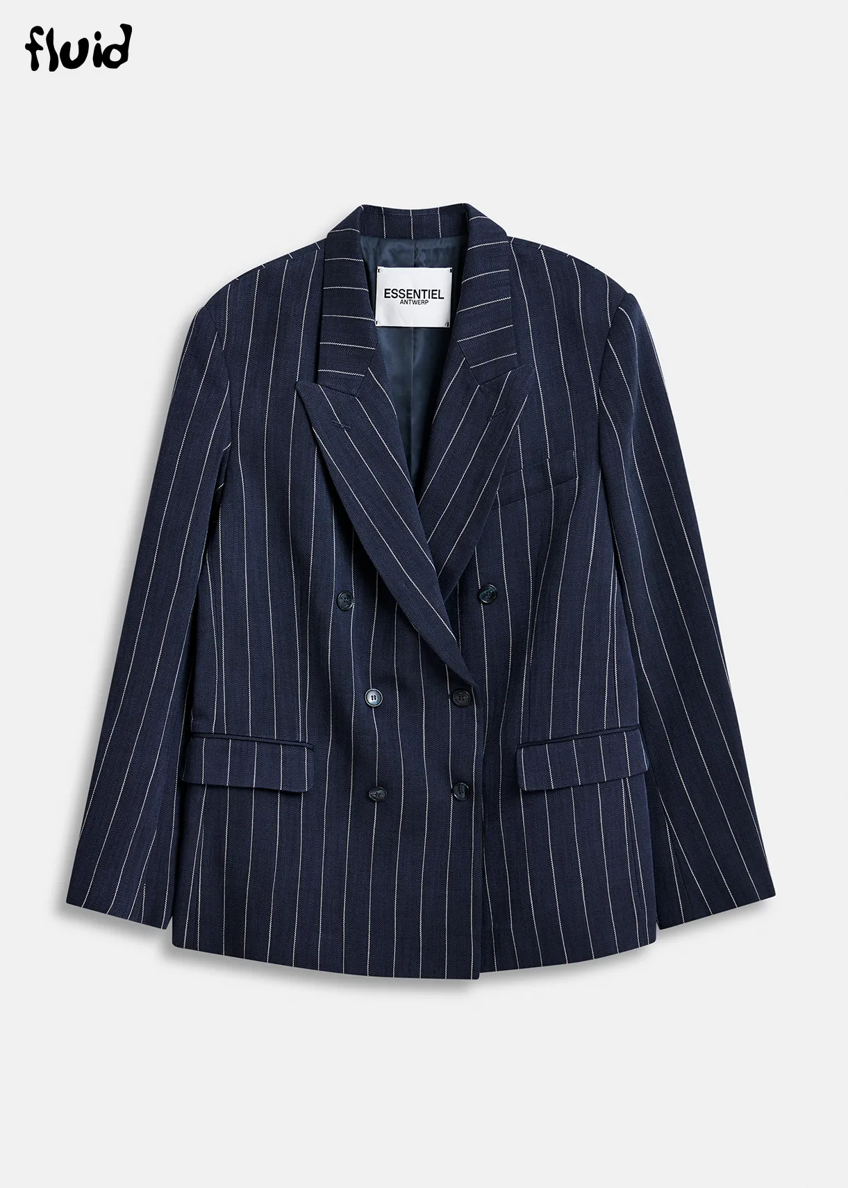 Navy Blazer Black Blazer With Striped Lining Dark Blue And White