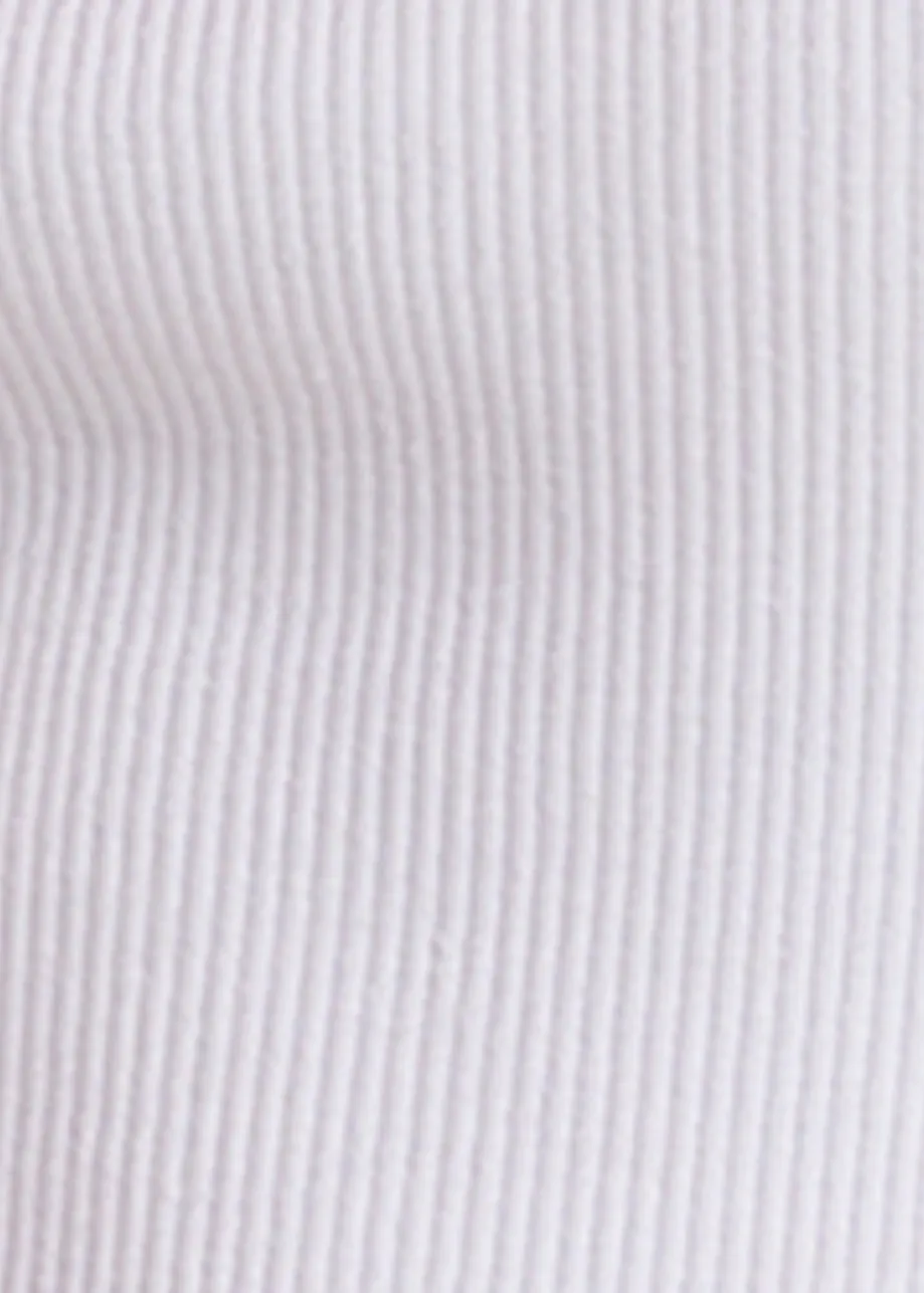 White cotton-blend ribbed cut-out tank top