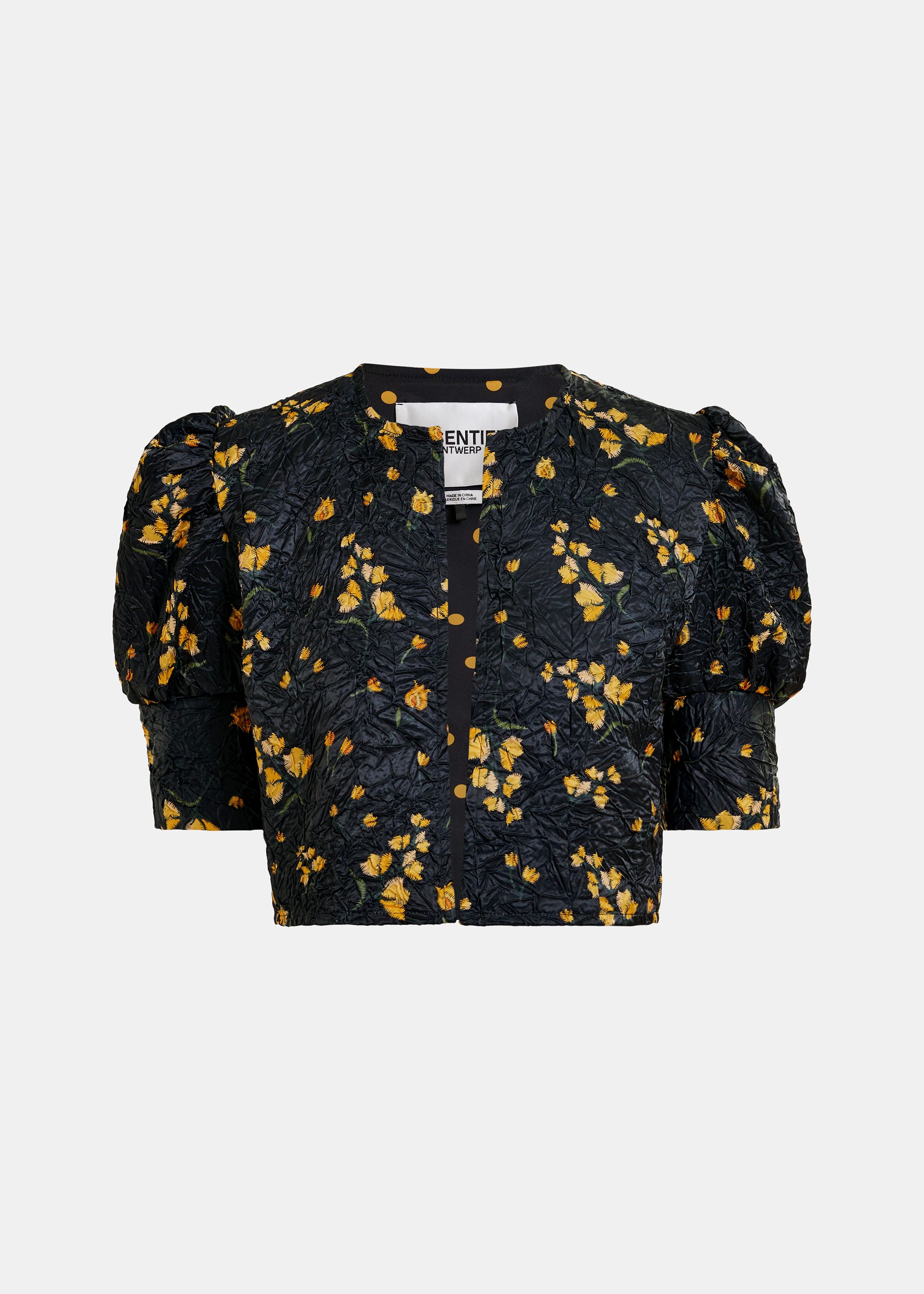 ジャケット [ESSENTIEL ANTWERPILLIGO] Flower Rhinestone Cotton Jacket Floral-embroidered cotton jacket - Women | MANGO Kosovo