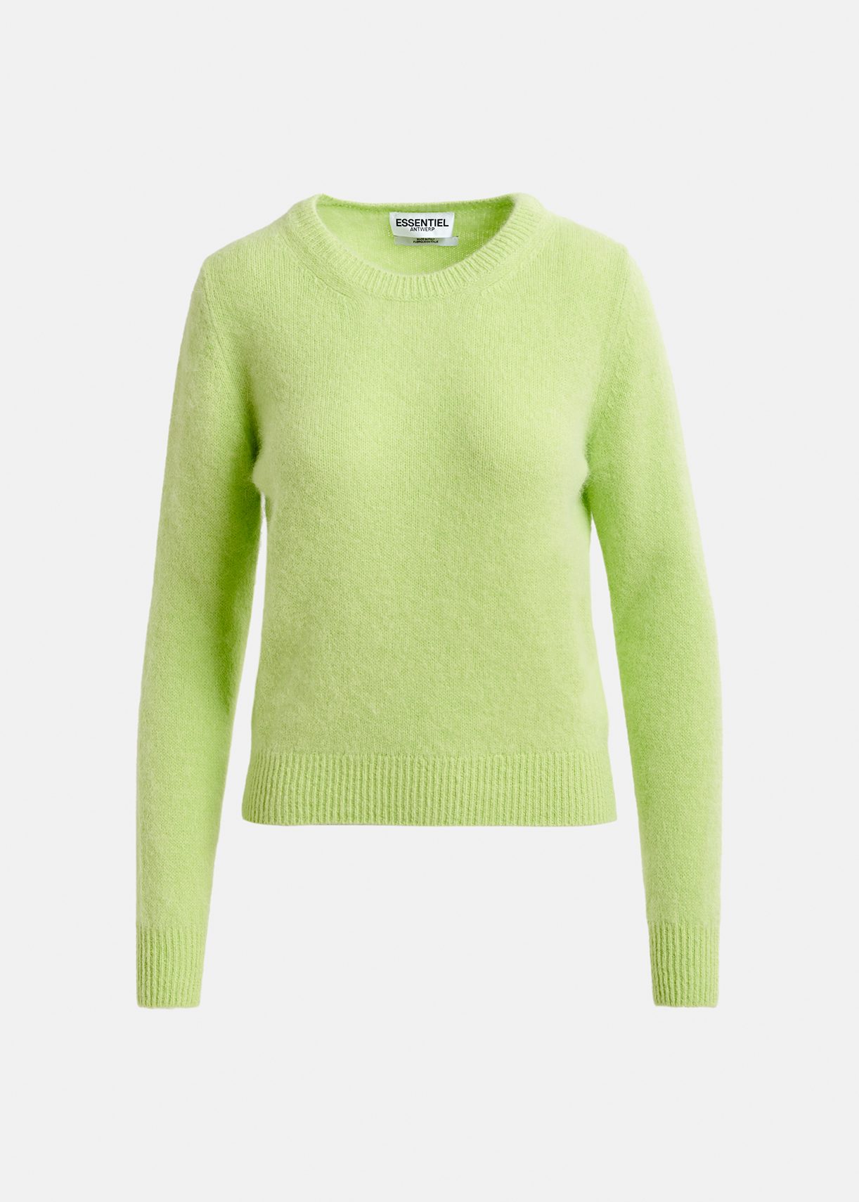 【未使用品】ASCLO Angora Collar Knit Green Аngora Sweater, Wool Turtleneck Knit Sweater for Women, Fall