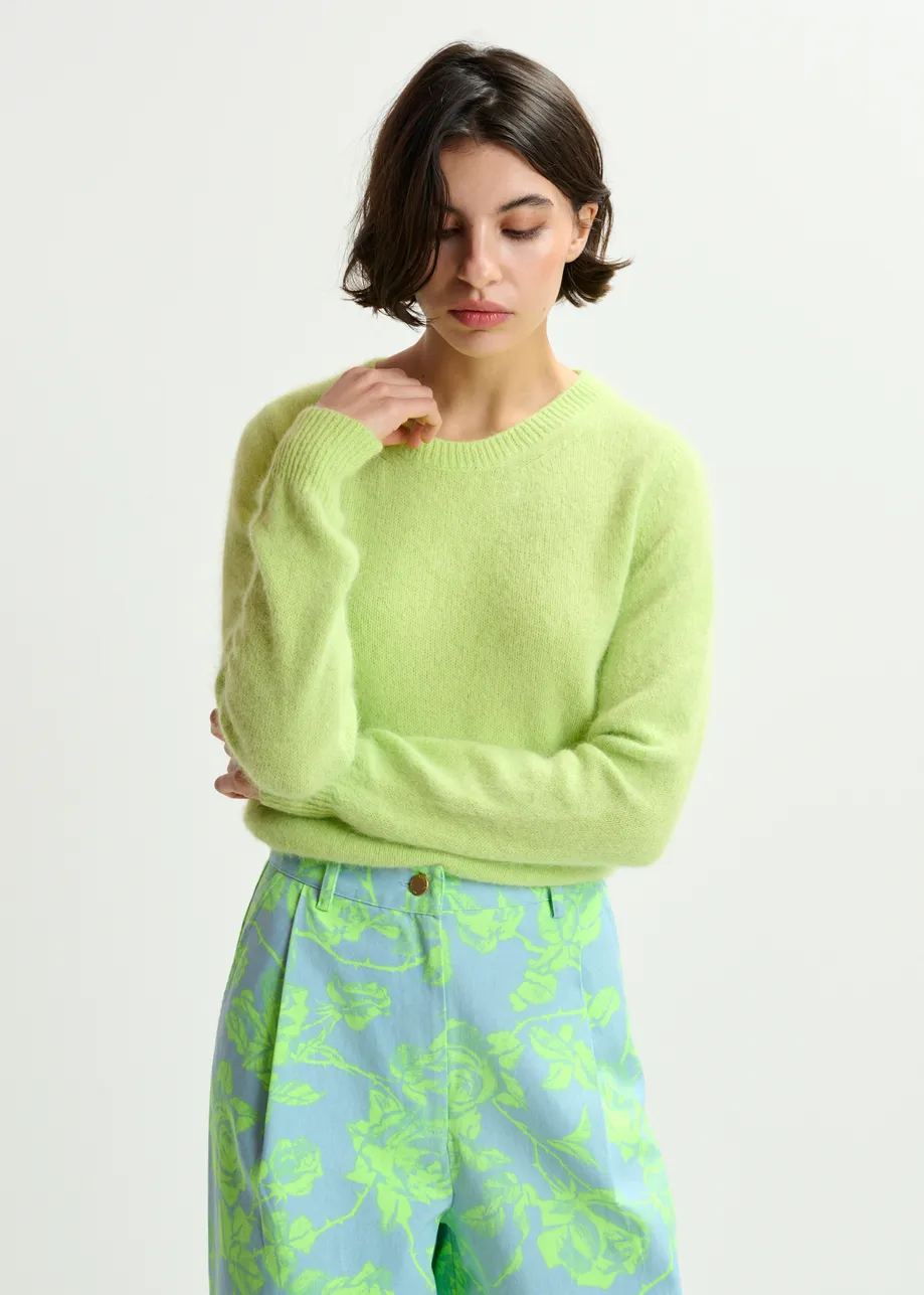 Light green angora blend knit