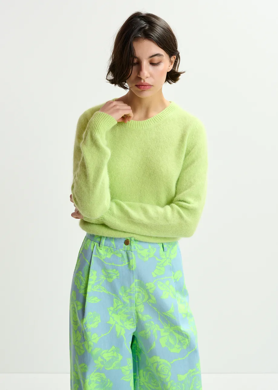 Light green angora blend knit