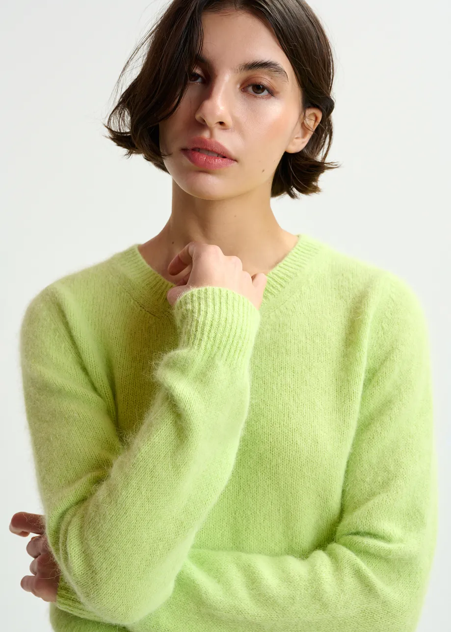 Light green angora blend knit