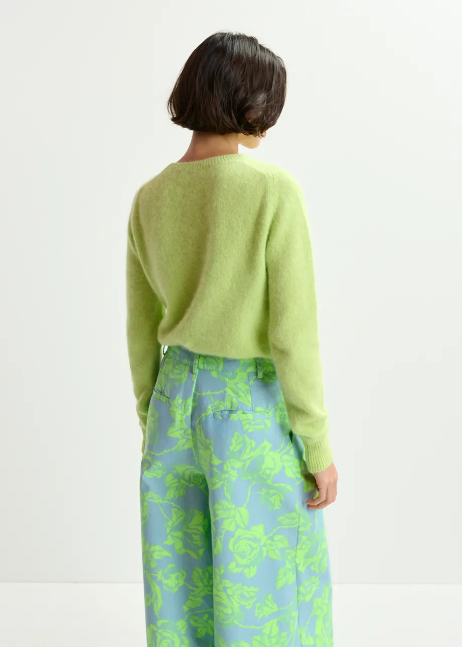 Light green angora blend knit