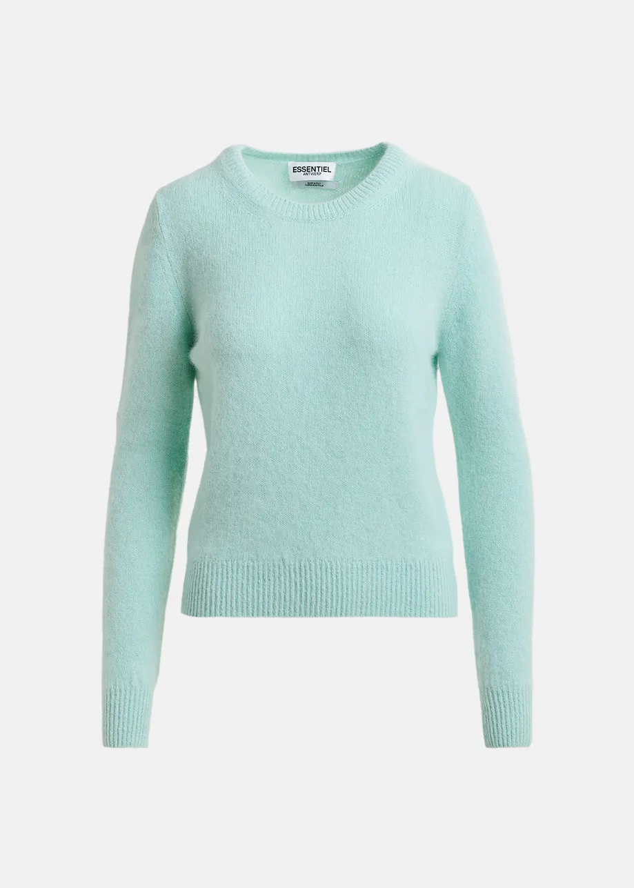 Light blue angora blend knit