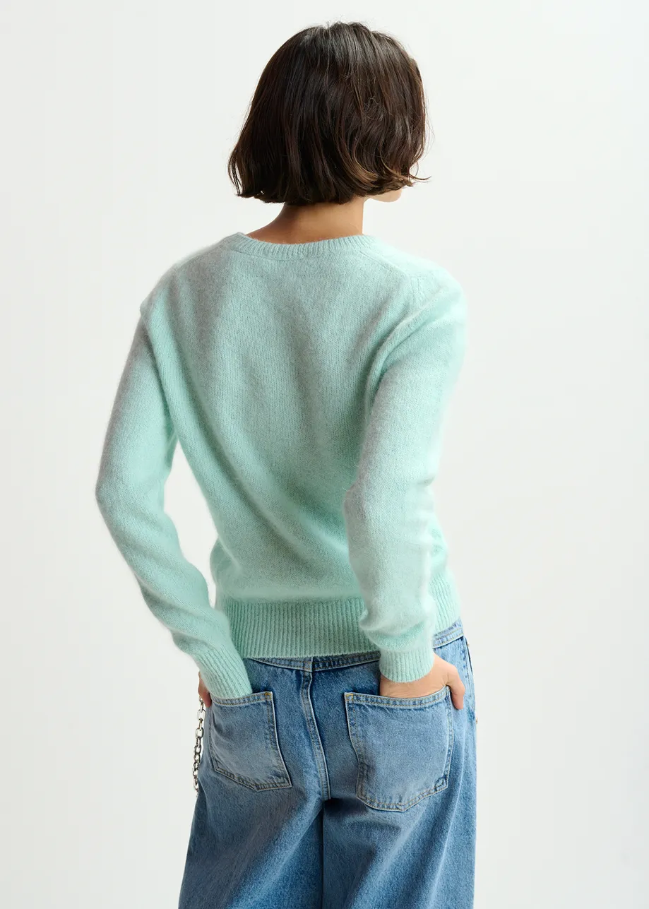 Light blue angora blend knit