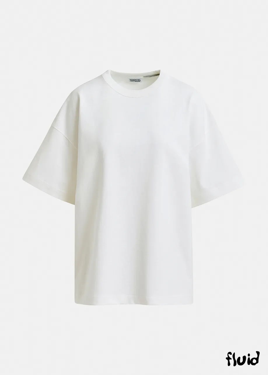 White organic cotton T-shirt with "Number 1"-print