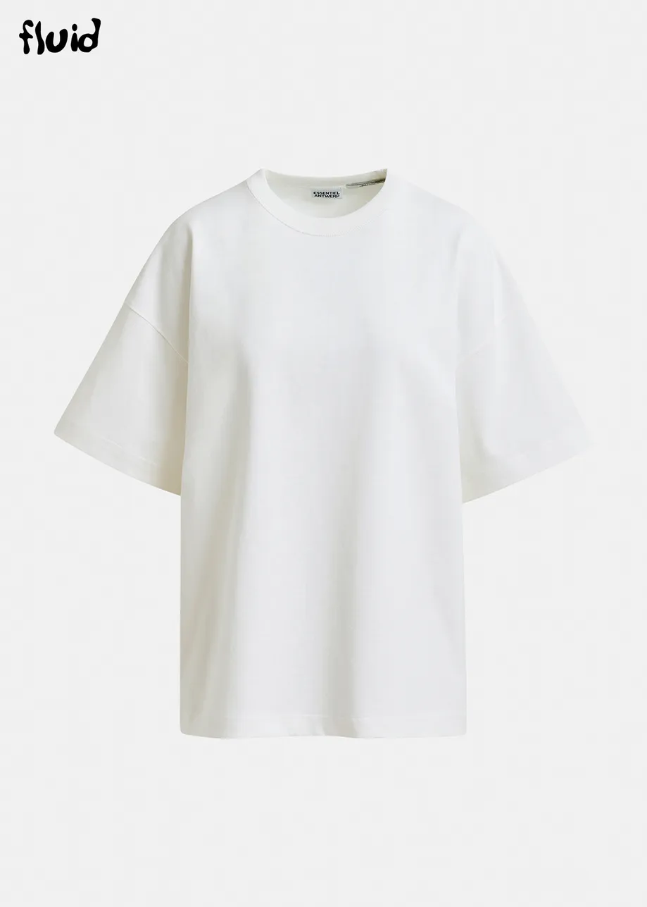 White organic cotton T-shirt with "Number 1"-print