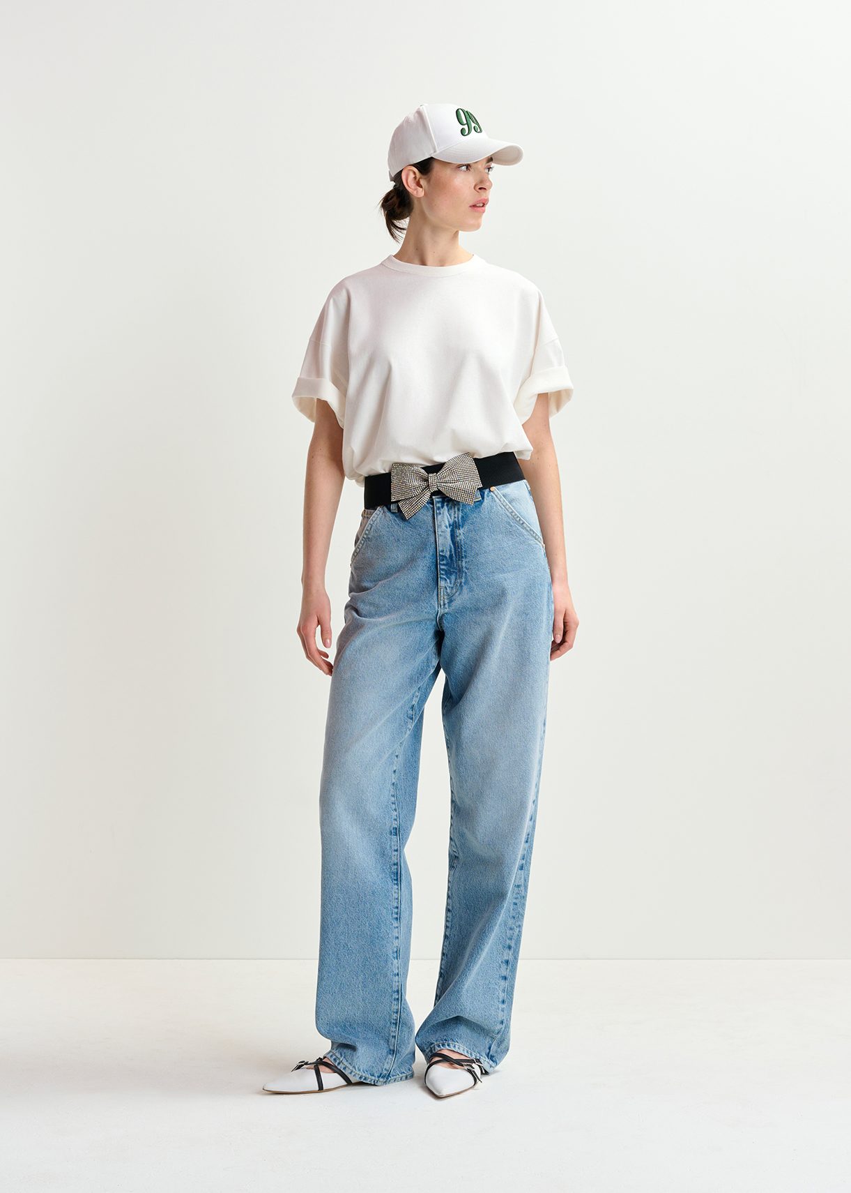 White organic cotton T-shirt with 