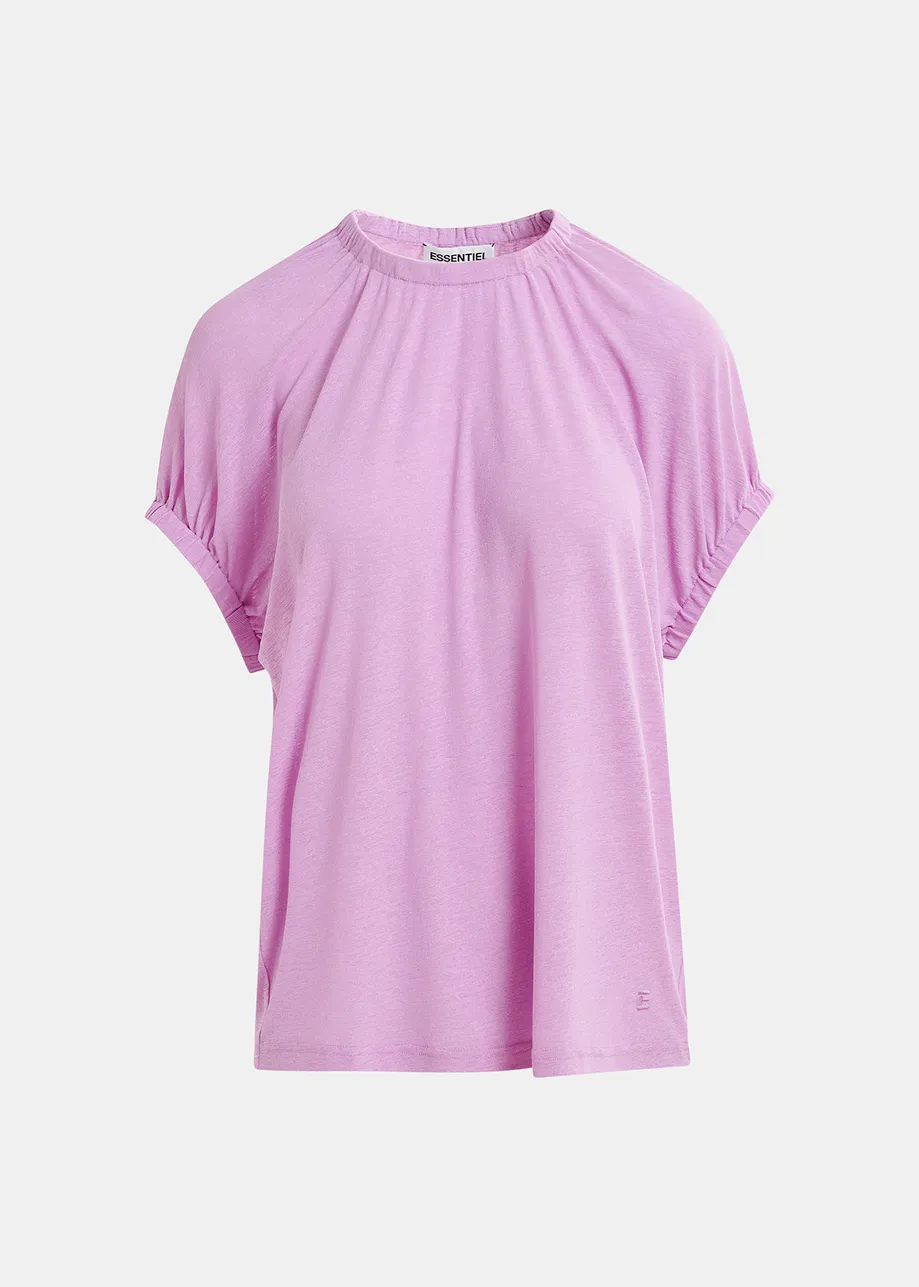 Lila T-shirt met delicate rug