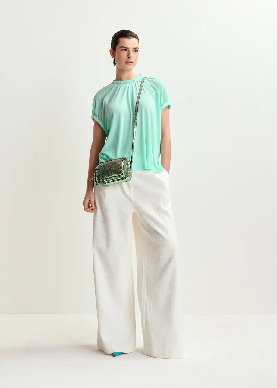 Light blue t-shirt with back panel