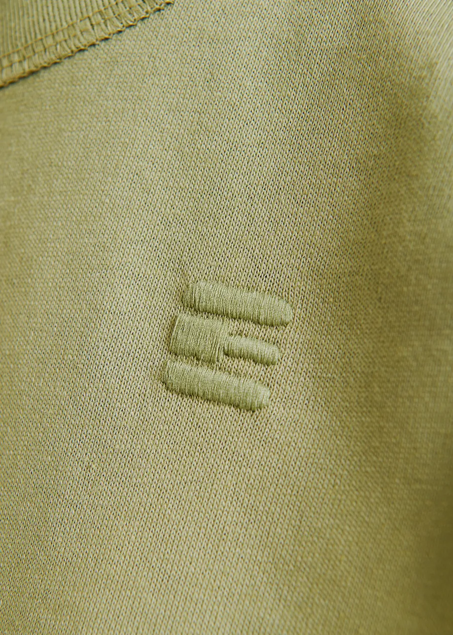 Khaki cap-sleeve organic cotton T-shirt