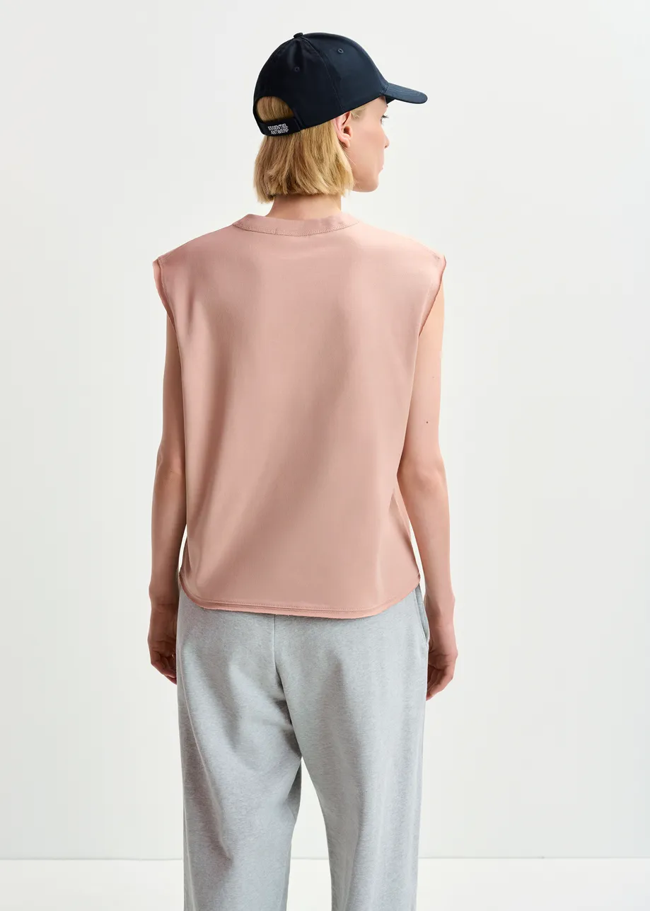 Dusty pink cap-sleeve organic cotton T-shirt