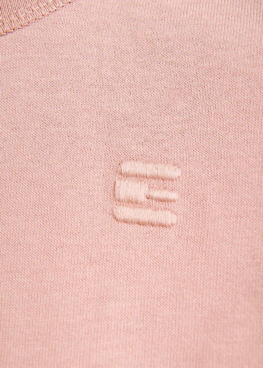 T-shirt à mancherons en coton bio rose poudré