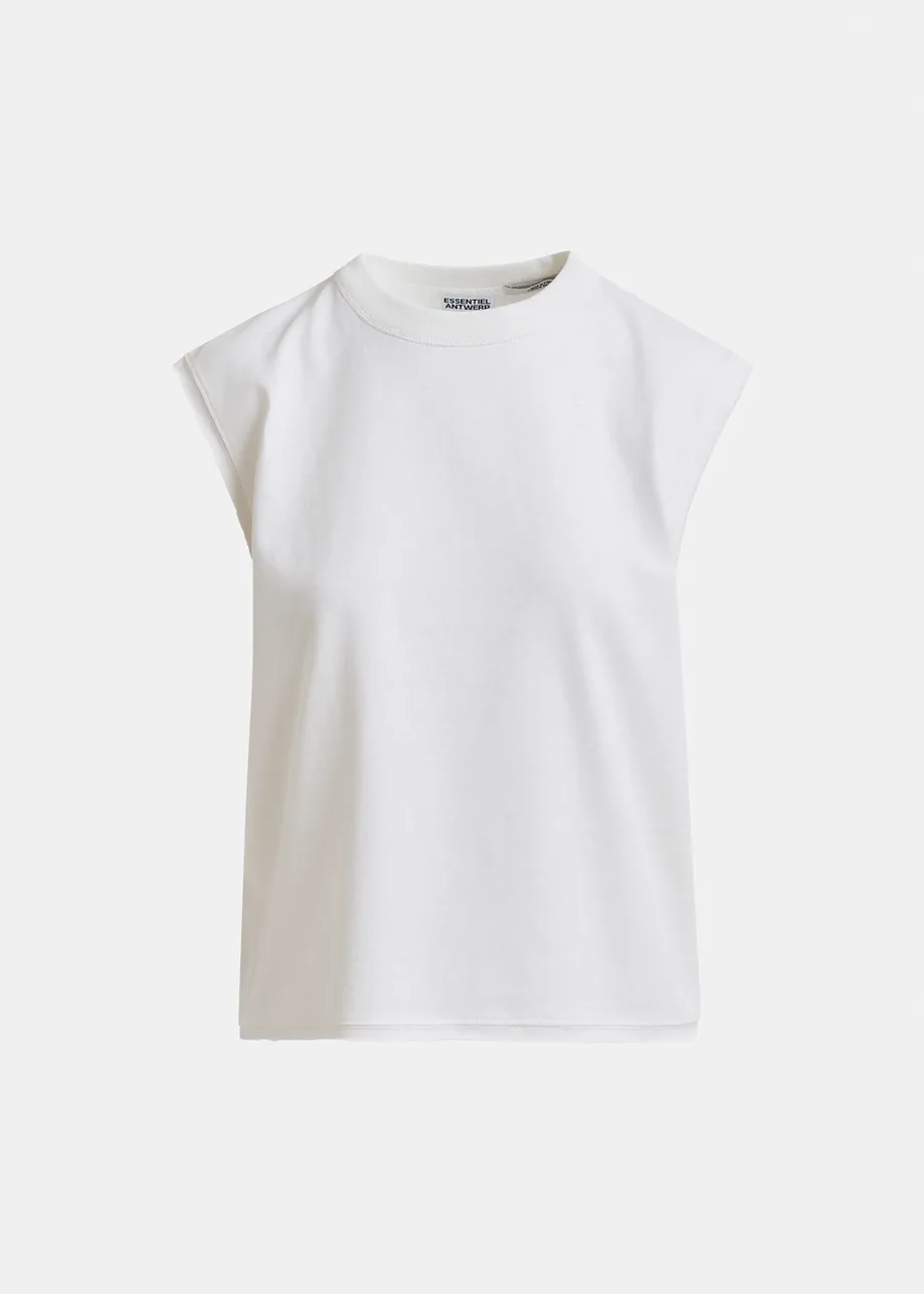 T-shirt à mancherons en coton bio blanc