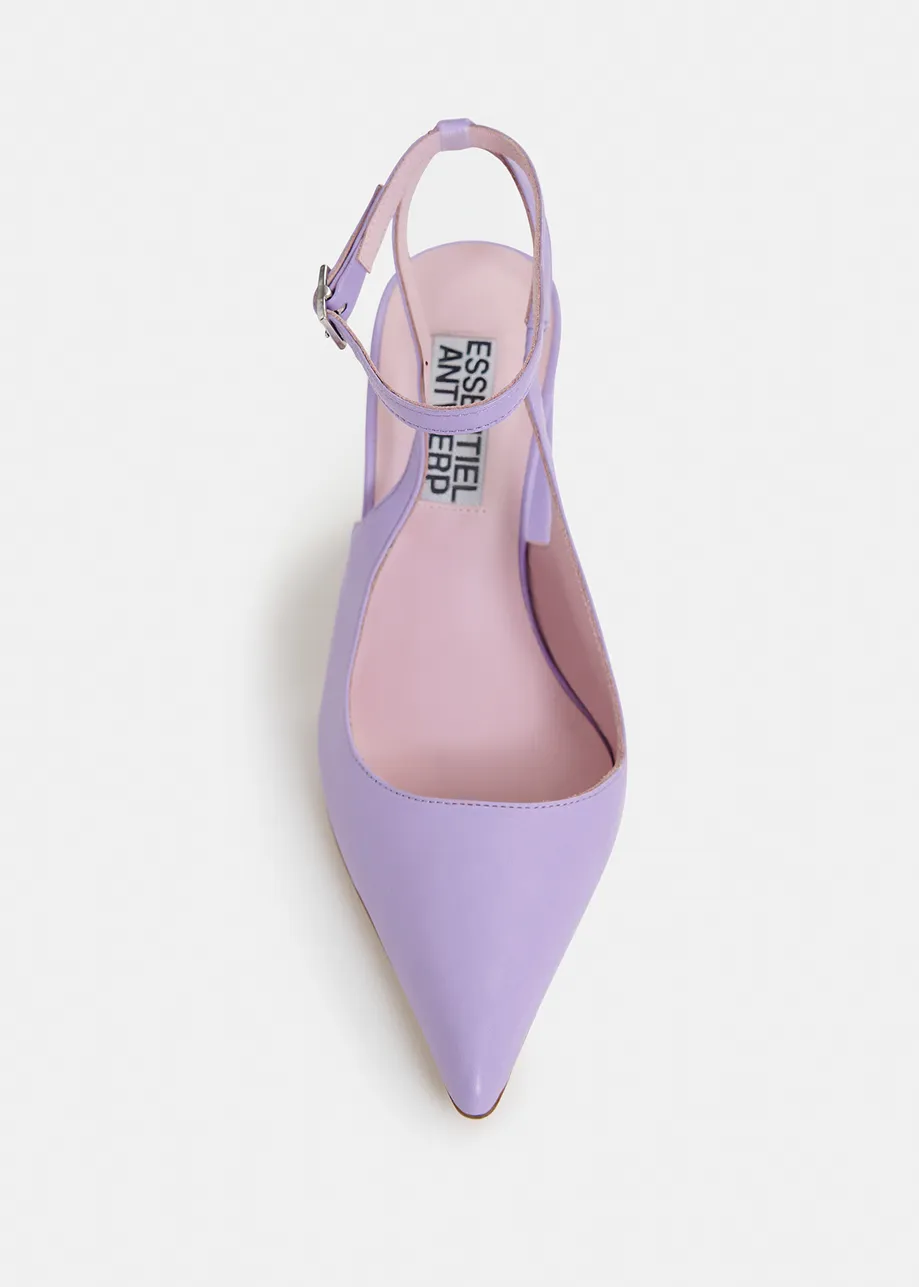 Lilac leather slingback pumps