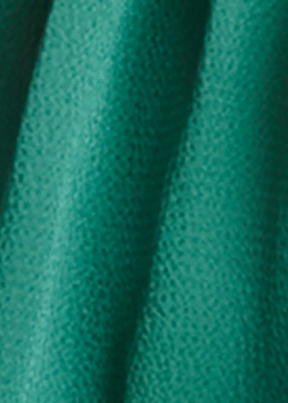 Dark green off-the-shoulder ruffle top