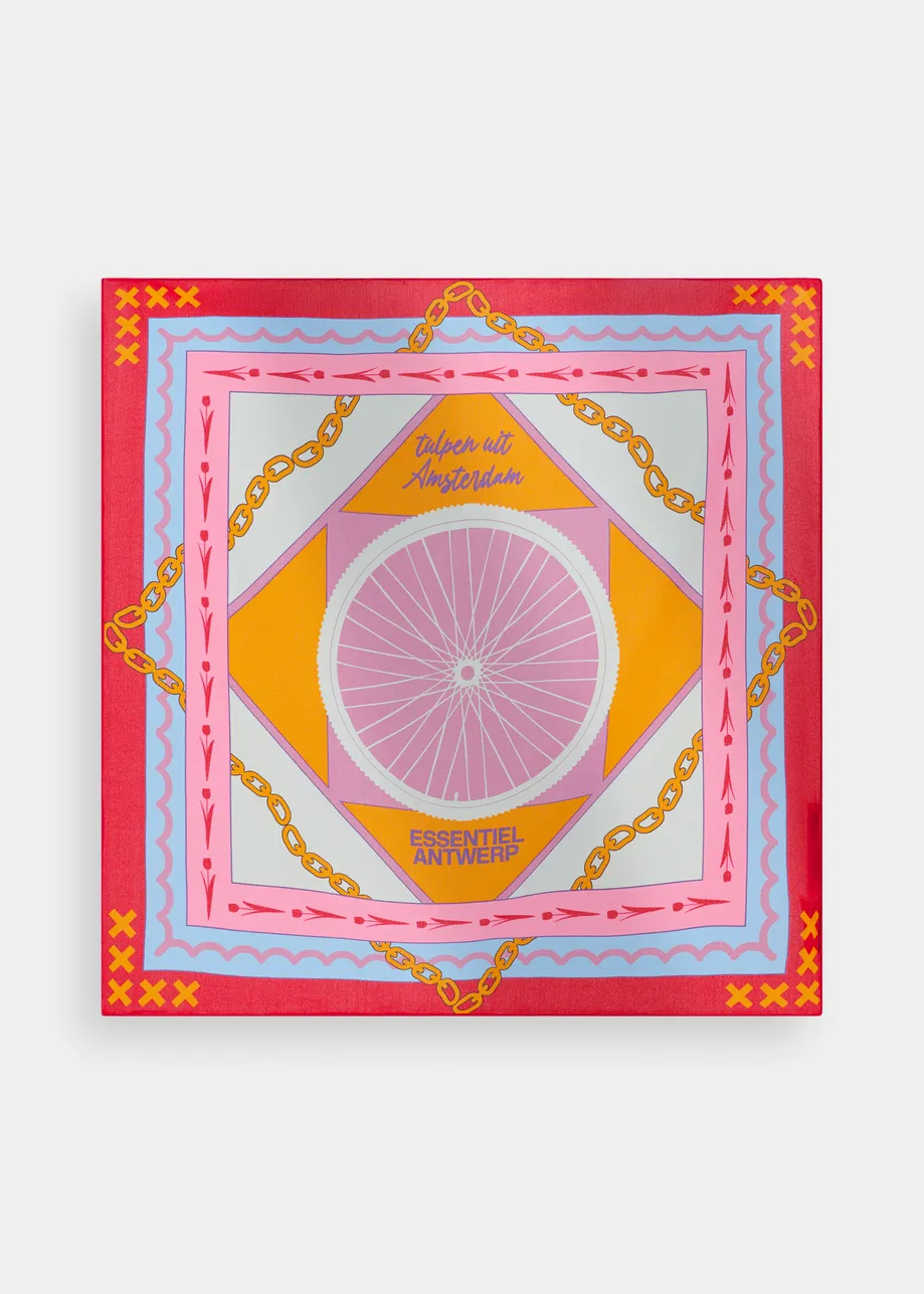 Pañuelo cuadrado con estampado inspirado en Ámsterdam - Edición limitada, multicolor