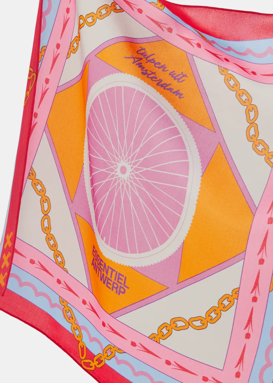Pañuelo cuadrado con estampado inspirado en Ámsterdam - Edición limitada, multicolor