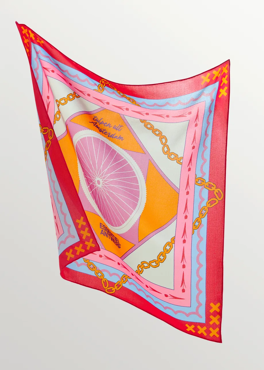 Pañuelo cuadrado con estampado inspirado en Ámsterdam - Edición limitada, multicolor