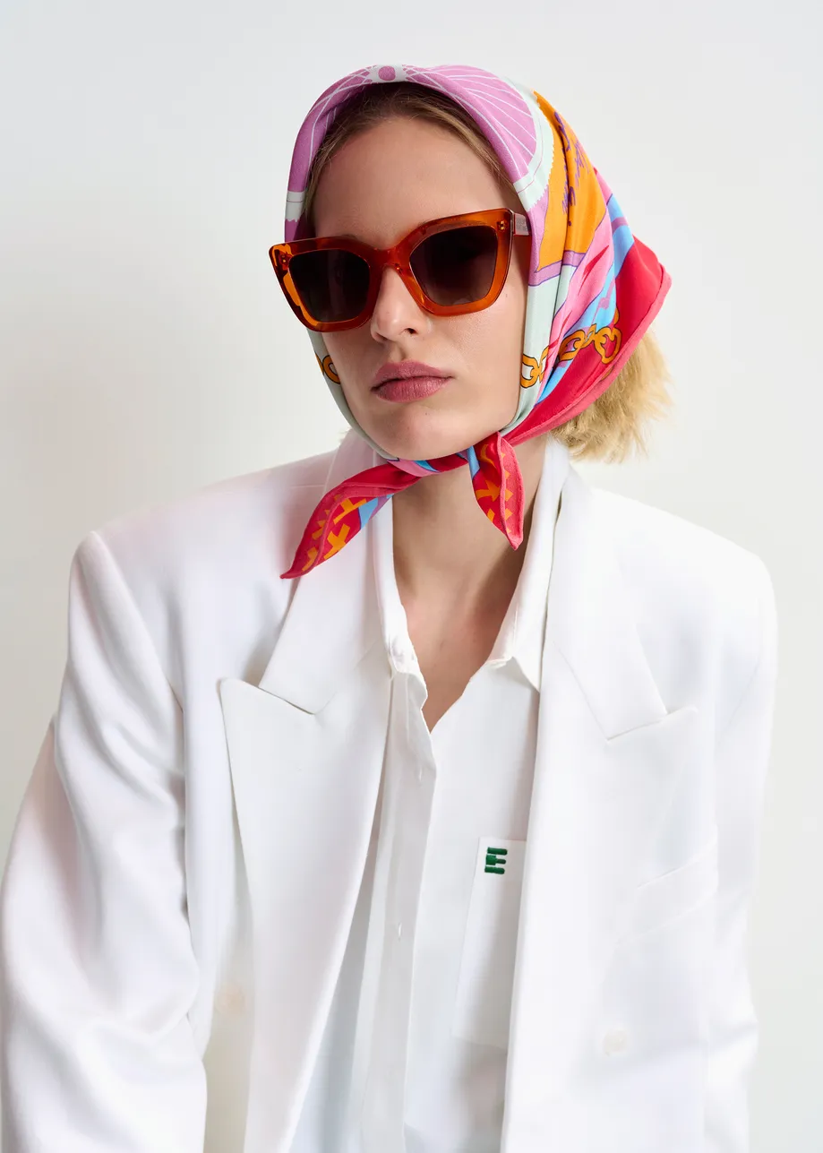Multicolor Amsterdam-inspired square print scarf – Limited Edition