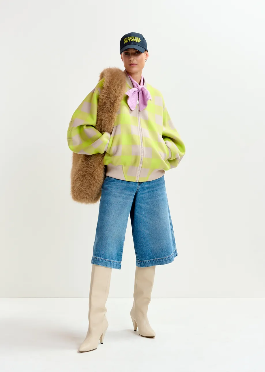 Bruine schoudertas in faux fur