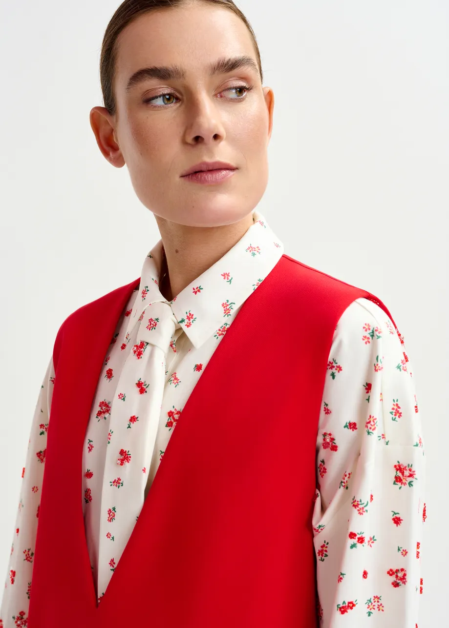 White, red and green rhinestone-embellished tie