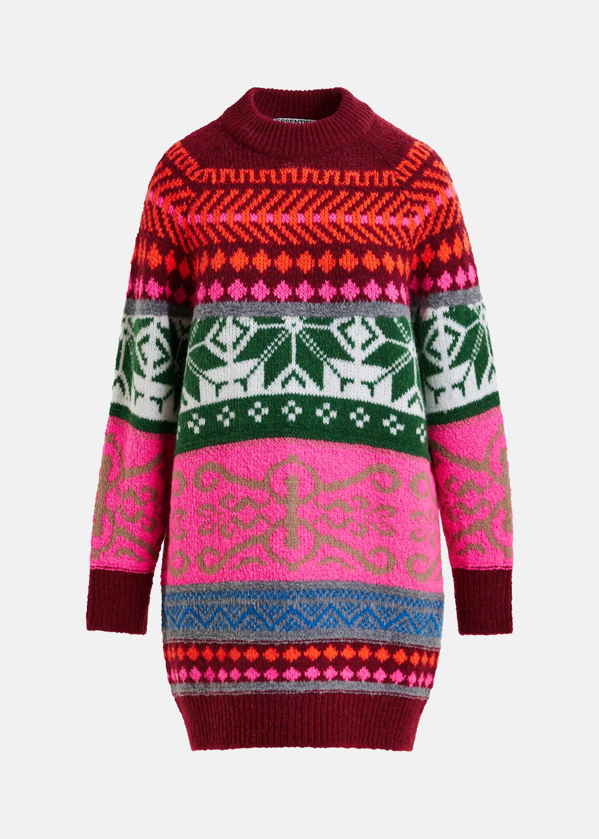 Multicolor jacquard knit dress | Essentiel Antwerp United States
