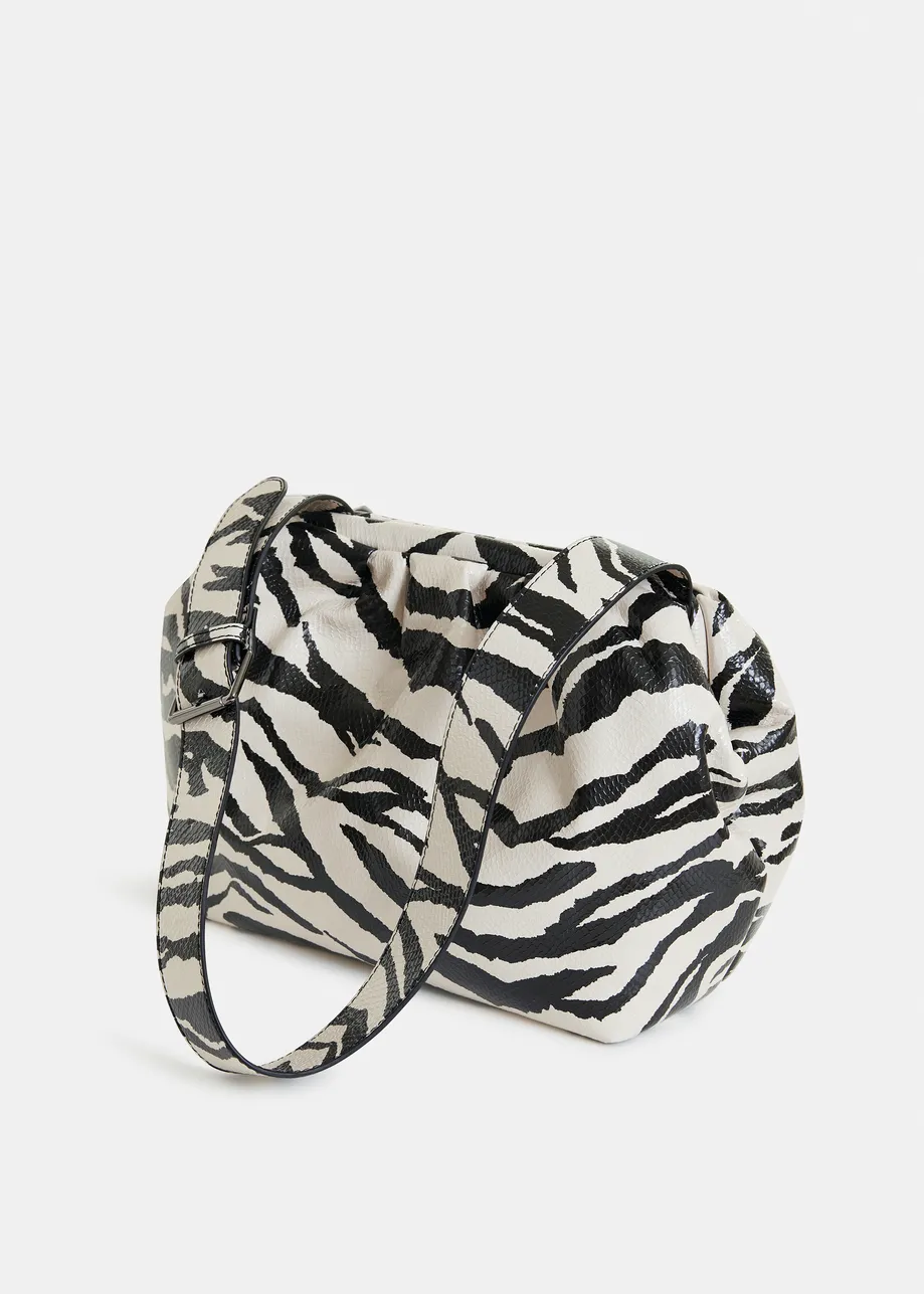 Black and white zebraprint medium-sized pouch