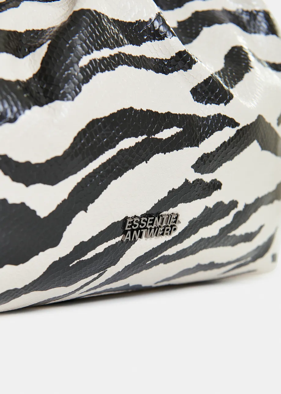 Black and white zebraprint medium-sized pouch