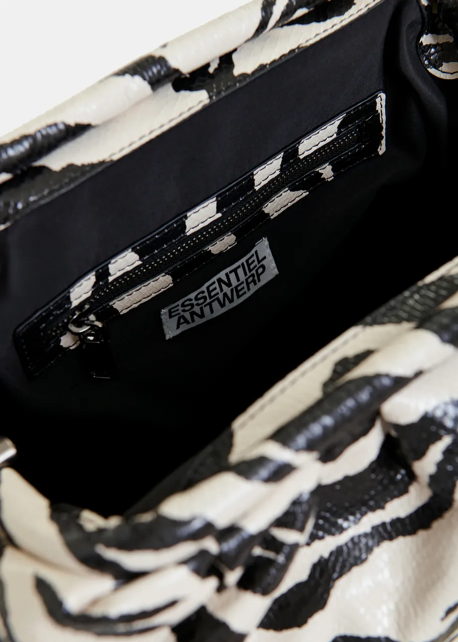 Black and white zebraprint medium-sized pouch
