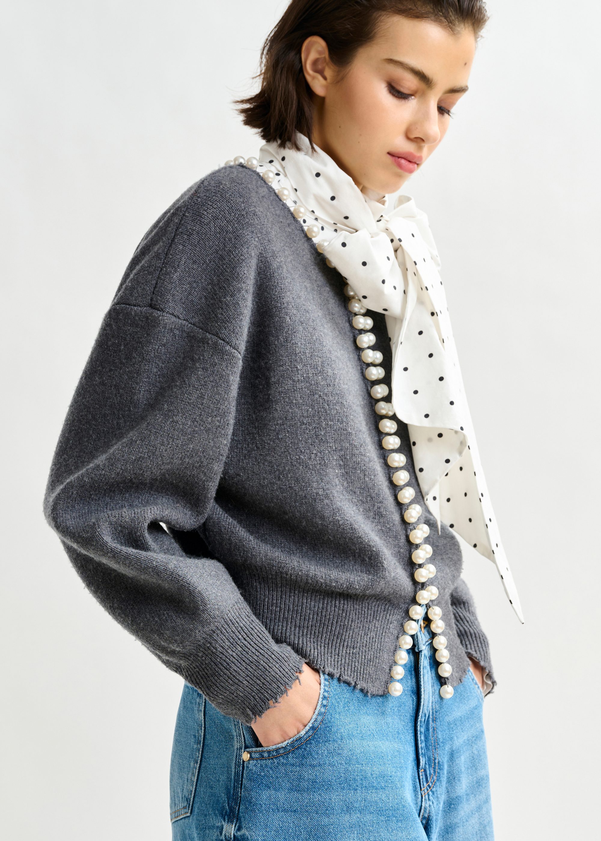トップス Artist komplex PEARL ROUND CARDIGAN トップス Artist komplex PEARL ROUND CARDIGAN