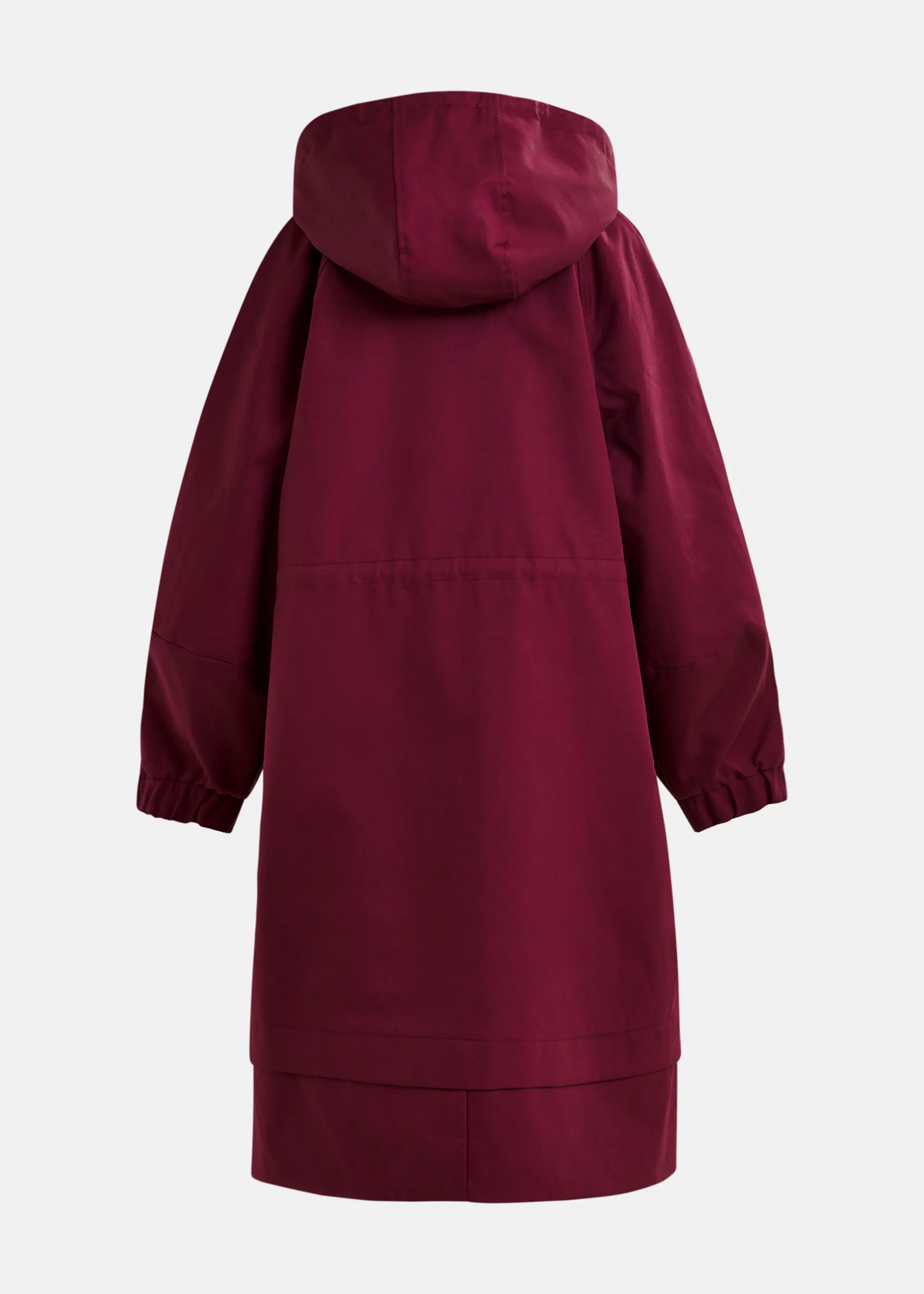 Oversized Regenmantel mit Kapuze in Burgunderroter Essentiel