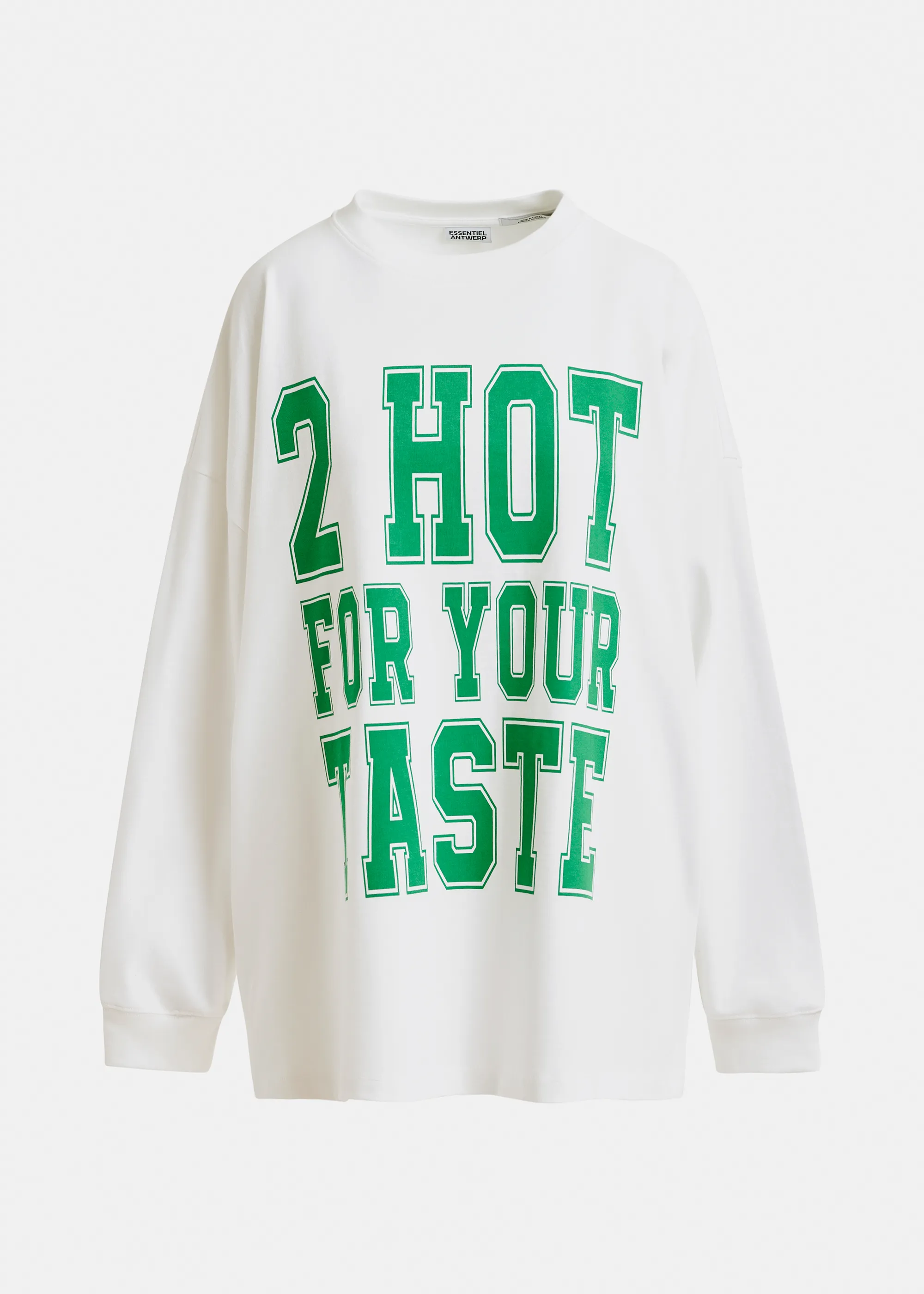 Off-white and green printed organic cotton long-sleeve T-shirt