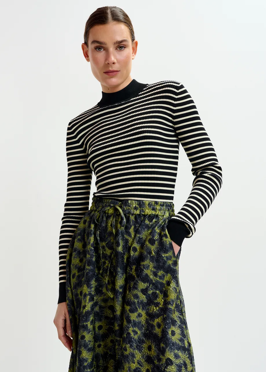 Black and white striped sweater