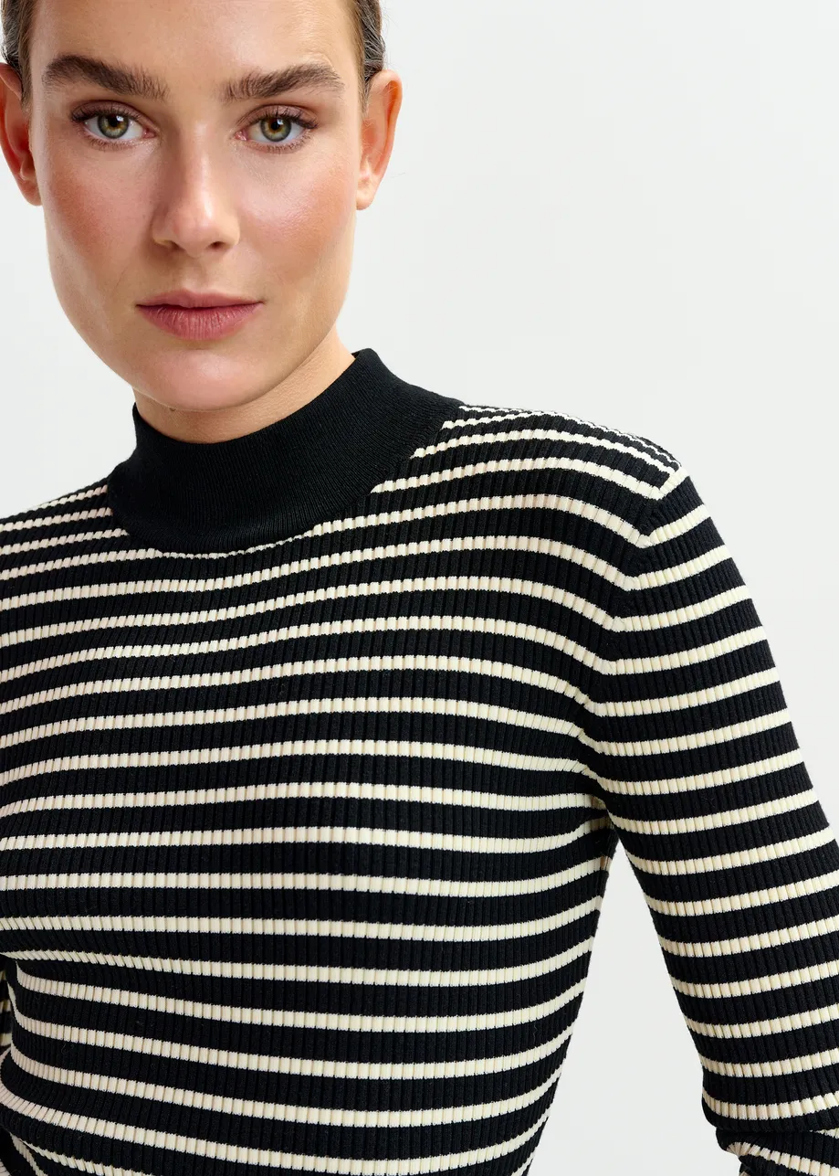 Black and white striped sweater
