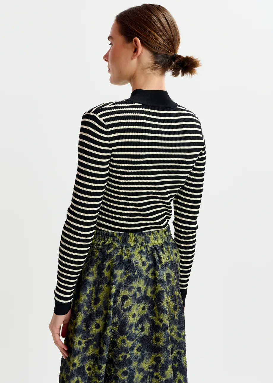 Black and white striped sweater