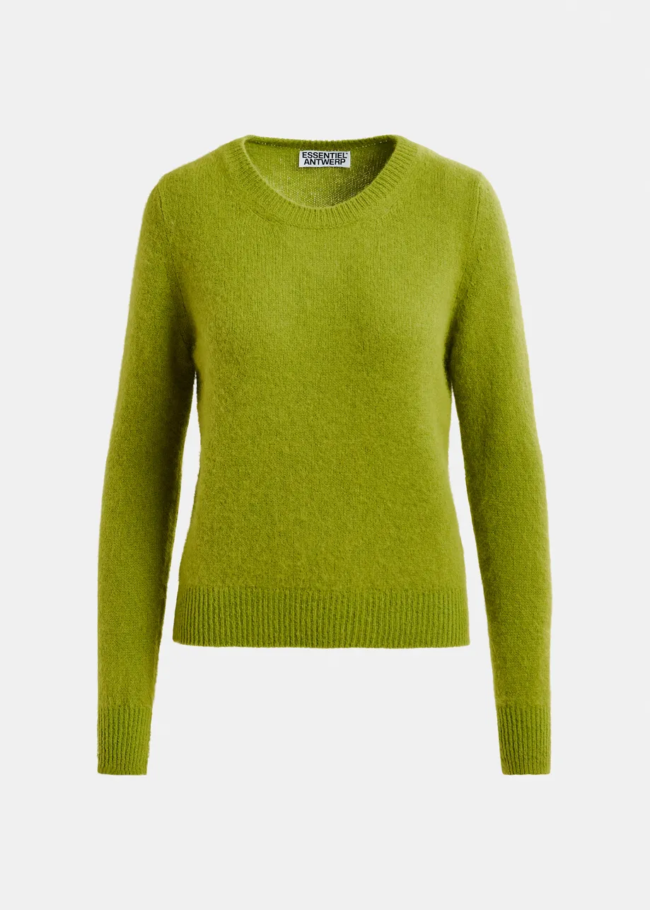 Green angora blend knit