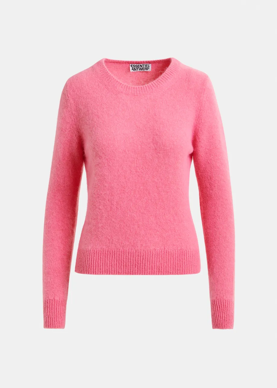 Pink angora blend knit