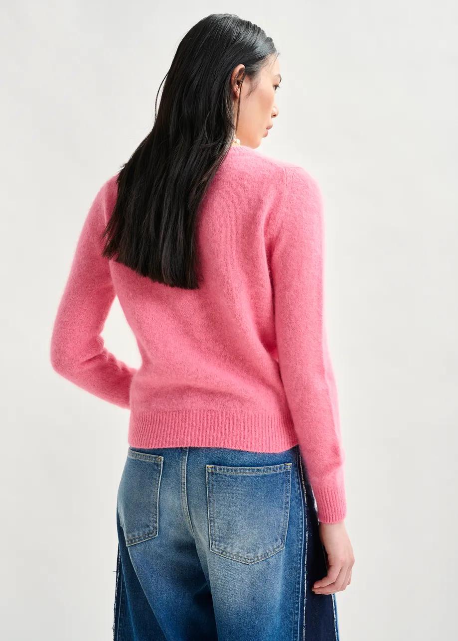Pink angora blend knit