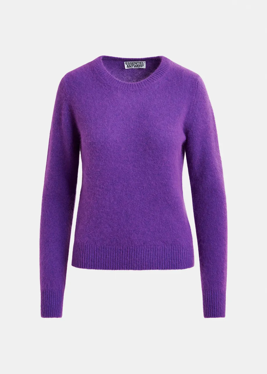 Purple angora blend knit