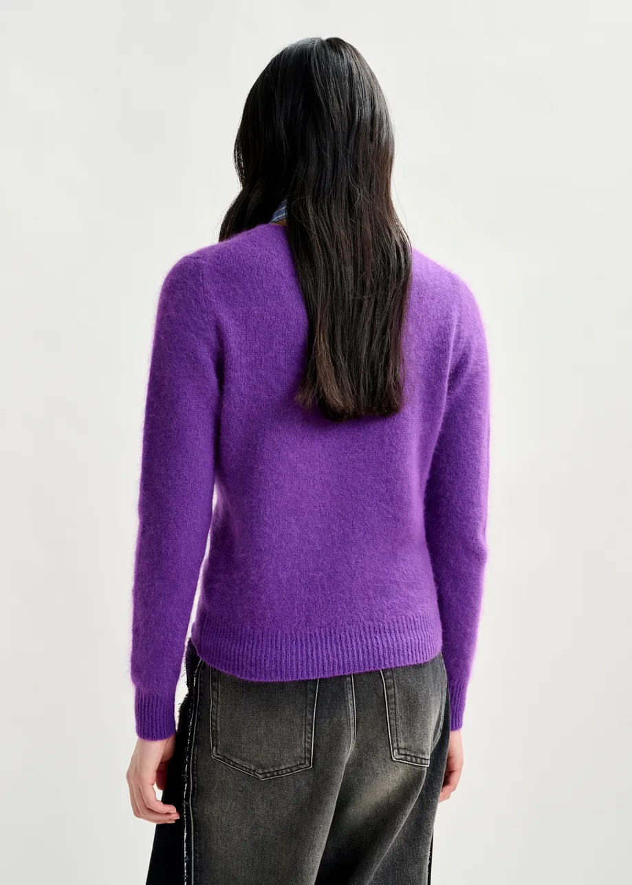 Purple angora blend knit