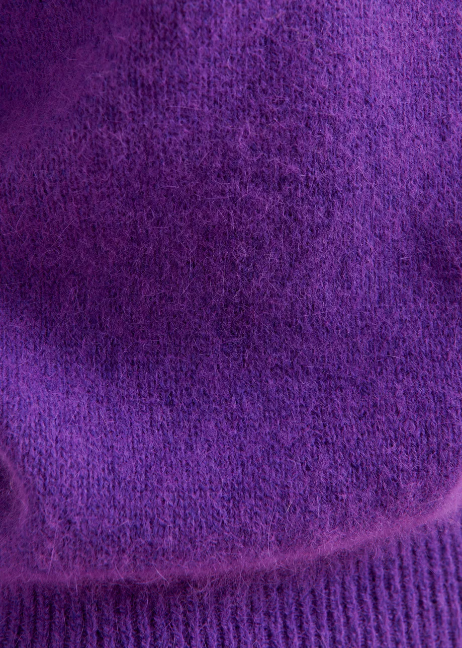 Purple angora blend knit