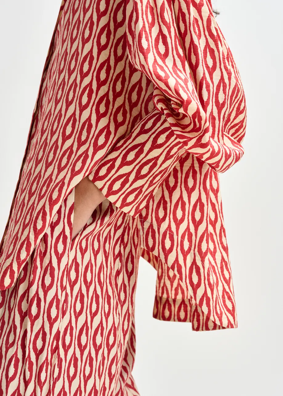 Orange and beige printed shirt