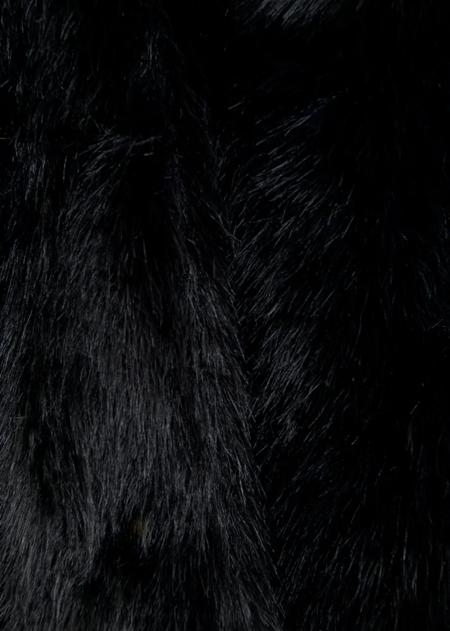 Black faux fur jacket