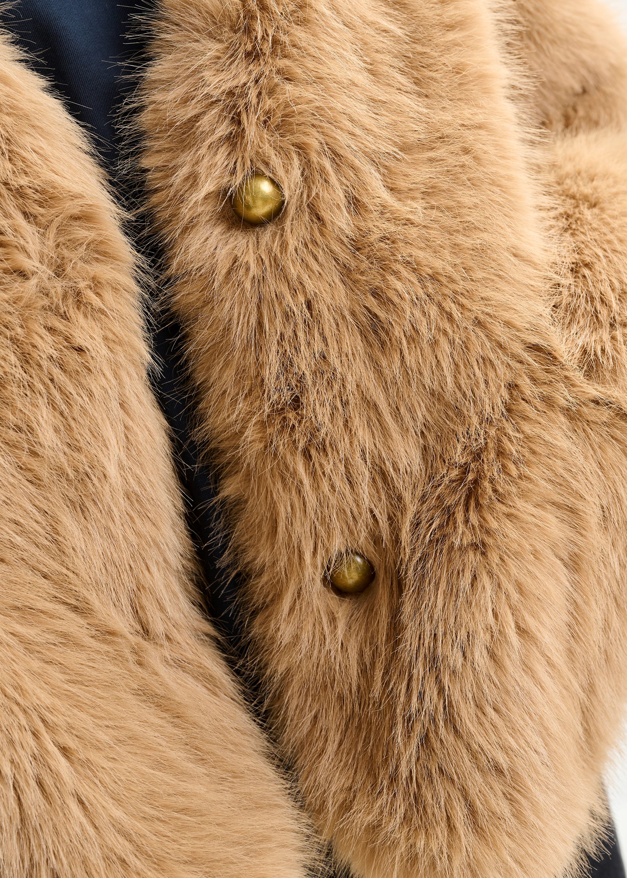 Brown faux fur jacket | Essentiel Antwerp Italy