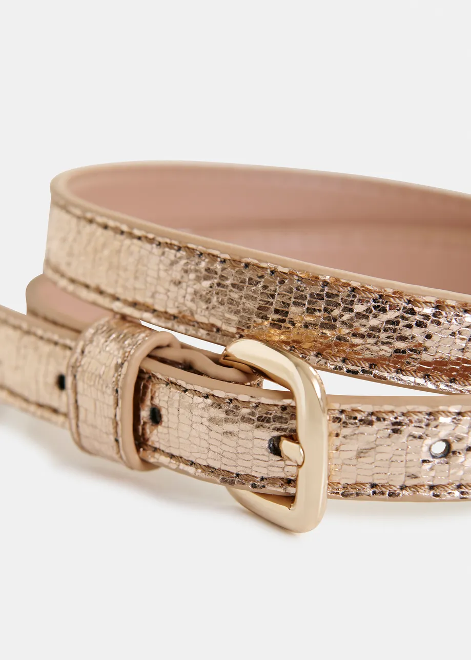 Gold metallic belt