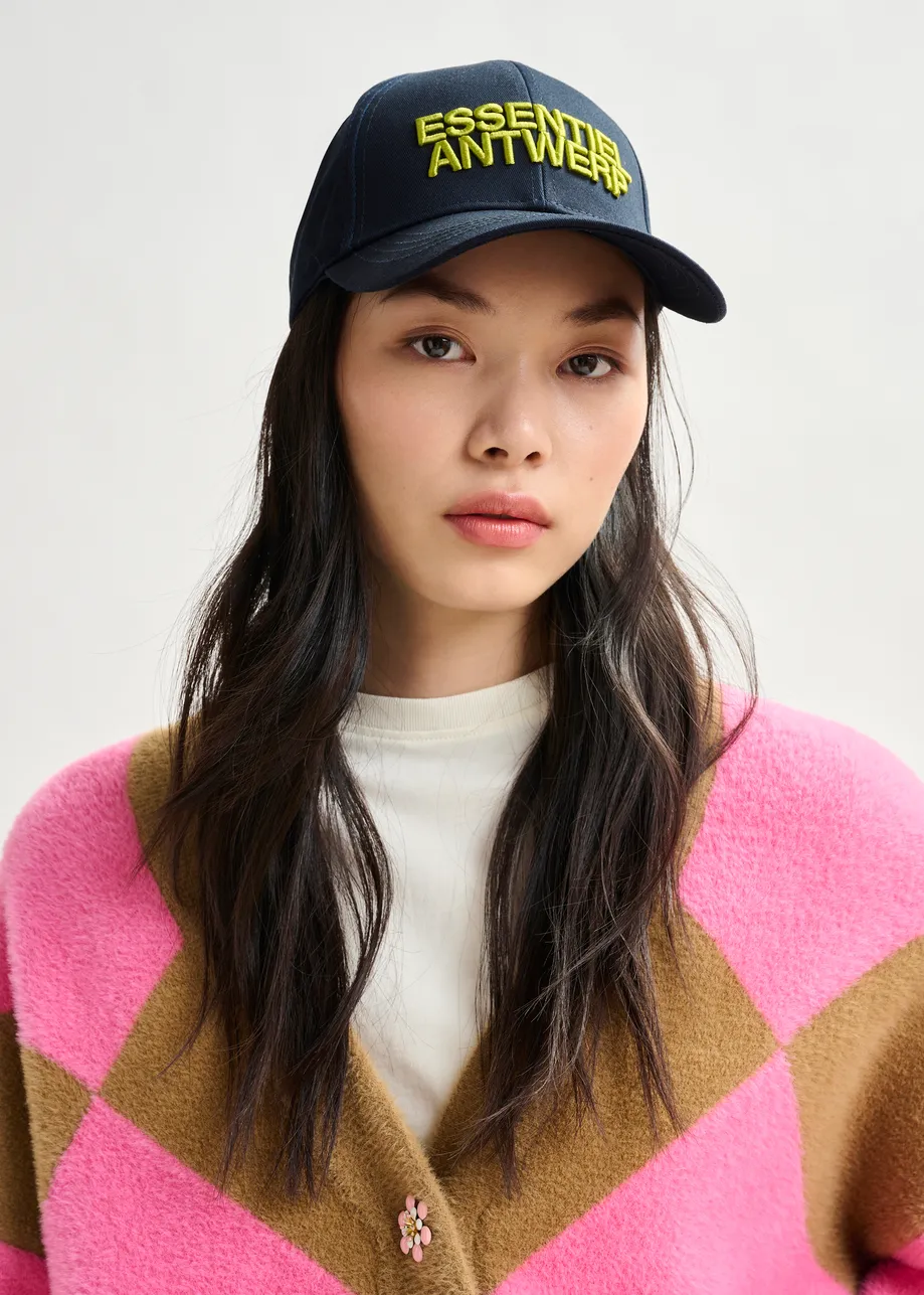 Navy and yellow embroidered baseball cap