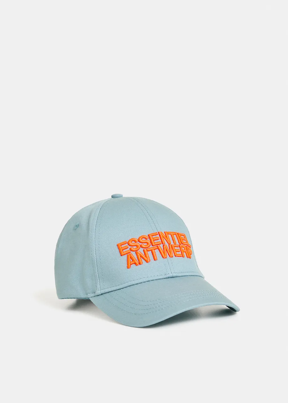 Light blue and orange embroidered baseball cap