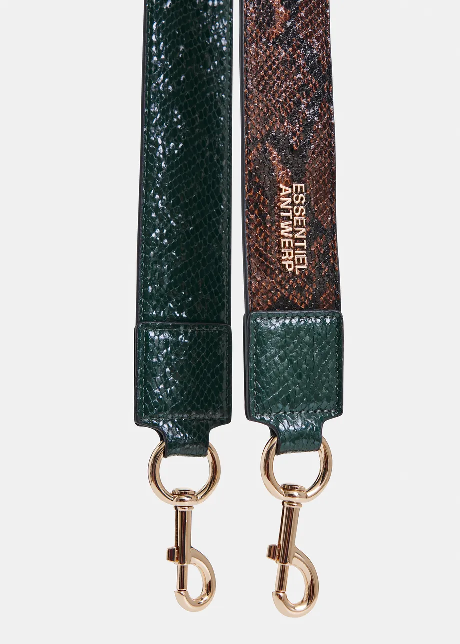 Khaki, brown and black two-tone detachable shoulder strap